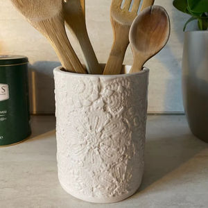 Luxury Eco-Friendly <b>Ceramic</b> Utensil Holder for Kitchen | Modern Countertop <b>Spoon</b> Cutlery Storage | Dishwasher Oven Safe Cooking - Product Image 1