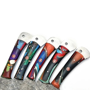 Jexmoo-Juego de cuchillos de chef de acero de Damasco hechos a mano, 5 unidades, cuchillos de cocina profesionales con mango de madera, regalo para cocineros - Product Image 4