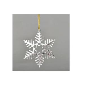 Flocon de neige en aluminium couleur argent meilleure vente ornement de Noël léger facile à suspendre ornement de décoration de festival minimaliste - Product Image 5