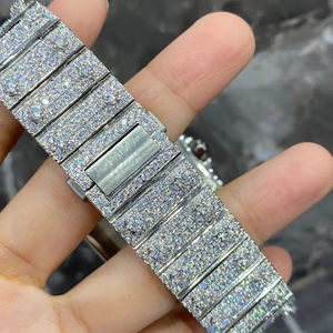 Hip Hop Style Business VVS Moissanite Diamond Automatic Movement Watch Fully Iced Stainless Steel <b>Glass</b> Analog 40mm Unique - Product Image 6
