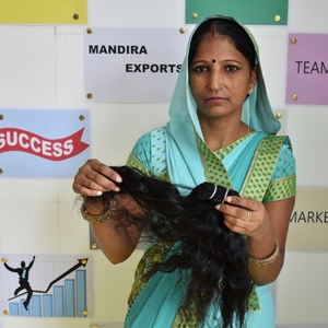 Extensiones de cabello humano indio negro rizado ondulado Natural sin enredos virgen templo alineado cutícula sin procesar 100% - Product Image 3