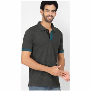 เสื้อยืดผู้ชายแขนสั้นกันยับผ้าฝ้าย100% เสื้อโปโลพิมพ์ลายปัก100% โปโลผ้าฝ้ายสไตล์คลาสสิกพอดีตัวของผู้ชาย - Product Image 1