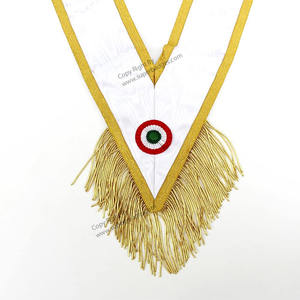 Regalia Collars Craft District Grand Master Chain Collar Cadena de oro masónico y joyas con respaldo de terciopelo azul Regalia Chain Co - Product Image 6