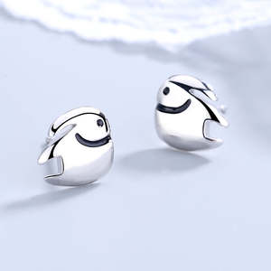 Orecchini a perno trendy in argento sterling placcato oro 18 carati con elefante, diamante, perla, fiore, piuma e freccia, ideali per fidanzamento - Product Image 2