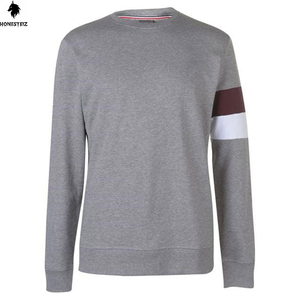 เสื้อสเวตเตอร์คอลูกเรือผ้าฝ้าย100% สำหรับผู้ชายเสื้อฮู้ดไหล่ปล่อยน้ำหนักของฤดูหนาวโลโก้ได้ตามต้องการผ้าขนแกะสีทึบใส่สบาย - Product Image 1