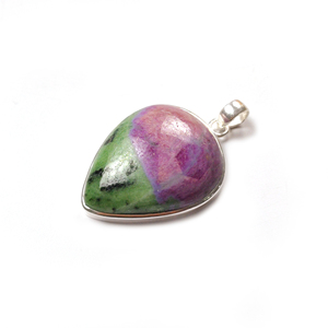 Colgante de piedras preciosas de zoisita rubí en forma de corazón Plata de Ley 925 chapado en oro joyería de precio a granel suave de moda - Product Image 2