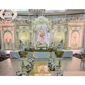 ชุดรูปแบบวังสีขาวสำหรับตกแต่งเวทีงานแต่งงานการตกแต่งเวทีงานแต่งงานแบบอินเดียใต้การตกแต่งเวทีสไตล์งานแต่งงานสไตล์ทามิเลียนตกแต่งเวทีในสหราชอาณาจักร - Product Image 1