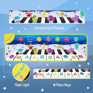Tappetino Musicale Elettronico per Bambini da 43\" con Pianoforte Touch, Giocattolo a Batteria con Strumenti Musicali per Neonati e Bambini - Product Image 1