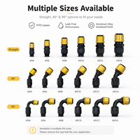 Raccord universel à déconnexion rapide pour tuyau de carburant AN8 AN10 AN12 AN16 AN20, adaptateur pivotant droit, 45, 90, 180 degrés