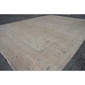 9.9x14.5 ft Rug, Turkish Vintage Oversize Rug, <b>Brown</b> <b>Wool</b> Rug - Product Image 3