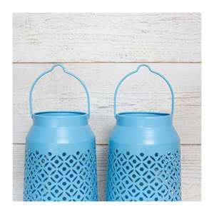 Lanterne suspendue faite à la main porte-lumière de thé éclairage décoratif indien en métal pour les intérieurs - Product Image 2