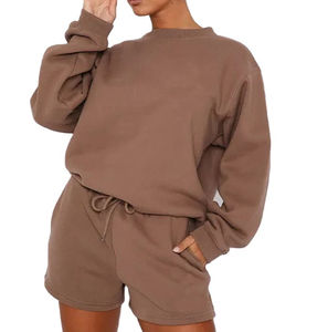 Conjunto de pantalones cortos de 2 piezas al por mayor, ropa informal cómoda de algodón para mujer, conjuntos de pantalones cortos de talla grande, chándales para mujer, conjunto de pantalones cortos deportivos - Product Image 2