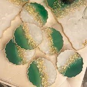 แผ่นรองแก้วเรซิ่นฝังมุก ตกแต่งโต๊ะน้ำชา กาแฟ พร้อมอุปกรณ์เสริม RDM ฟรี แผ่นรองแก้วหิน - Product Image 3