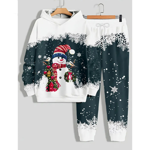 Sweat à capuche et jogging à manches longues avec poche kangourou pour hommes, vêtements de sport coupe régulière, survêtements en coton confortables, 2 pièces - Product Image 3