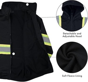Dernière conception 2026 couleur noire réfléchissante écologique toile vêtements de travail vestes printemps chaud respirant pluie imperméable surdimensionné - Product Image 3