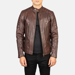 Men's Best Quality Slim Fit Genuine Leather <b>Jacket</b> 100% Customized Design Stand Zip Front Side Pockets <b>Light</b> <b>jacket</b> for men - Product Image 5