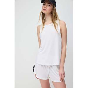 Long Blouse with Cross Back in <b>Modal</b> <b>Fabric</b> - Product Image 1