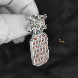 Collier pendentif ananas en or massif 10 carats personnalisé avec moissanite, bijoux hip-hop glacés, fabricant d'usine, design de luxe GRA - Product Image 4