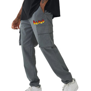 Pantalones Deportivos Casuales Holgados para Hombre, 100% Algodón, 450GSM, con Logotipo Serigrafiado y Lavado - Product Image 1