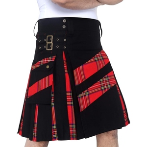 Kilt utilitaire fonctionnel pour homme en tissu jean de coton, conçu pour une utilisation pratique avec un style urbain et professionnel élégant - Product Image 4