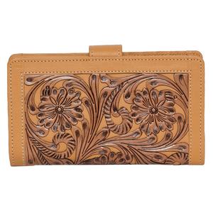 Nouvelle pochette en cuir de fourrure marron usiné de style occidental pour femmes saison d'automne sac à main de vente chaude avec pompon et décorations de fleurs - Product Image 1