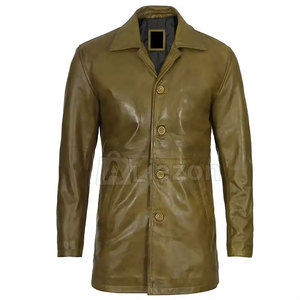 Manteau en cuir confortable pour l'hiver Manteau en cuir Manteau en cuir Style à double boutonnage Manteau en cuir durable pour vêtements d'extérieur - Product Image 3