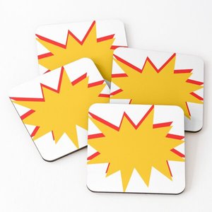 Wood Coaters Multi Color with Printed Tea Cup Serving Coasters 4 Pieces Set Hot Selling Home and Kitchen Kitchen Supplies - Product Image 4