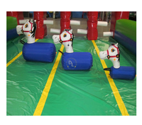 Piste de course gonflable 4 voies pour Derby de chevaux, avec obstacles, en PVC 0,55 mm d'épaisseur, certifiée CE, installation facile, usage commercial