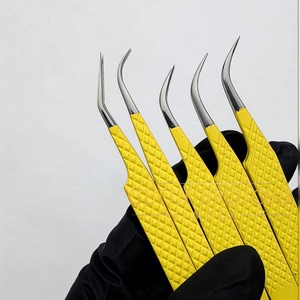 Meilleures pinces à cils GETUP BROSONS IMPEX anti-magnétiques et anti-statiques, longueur 10 mm, isolation/courbe personnalisées, couleur jaune, en acier inoxydable - Product Image 4
