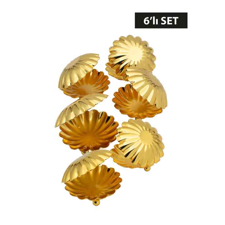 Mussels-Oyster Model 6 Gold Color Metal Sugar Bowl Lumpster Dragel