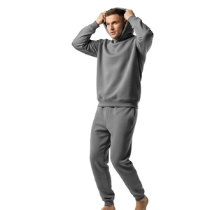 Ensemble de survêtement 2-en-1 pour homme, inspiré du sport, imprimé, streetwear, hiver, à capuche, taille élastique, polyester/coton, anti-transpiration - Product Image 1