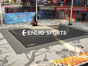 Dalles de sol extérieures en caoutchouc emboîtables, écologiques, imperméables, ignifuges, portables, pour le basketball, revêtement de sol sportif SES 4 cm - Product Image 5
