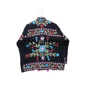 Blouson bomber en coton imprimé floral vintage brodé à la main, tissu tricoté réversible, séchage rapide, doublure en coton respirante - Product Image 6