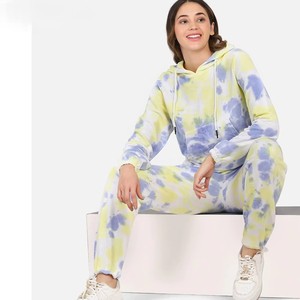 Fabricantes de ropa Chándales de lana personalizados para mujeres Sudadera con capucha de dos piezas y conjunto de pantalones para correr Trajes para correr - Product Image 3