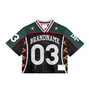 Uniforme de fútbol americano personalizado de calidad superior, camisetas de malla transpirables que absorben el sudor para hombres, mujeres y niños, mangas cortas - Product Image 2