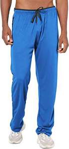 Men's Lightweight Elastic Cotton Sweatpants Gym Running Slim Fit Streetwear with Side Zipper Pockets and <b>Drawstring</b> <b>Trousers</b> - Product Image 2