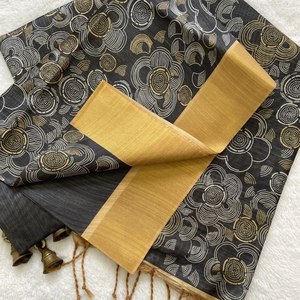 Sarees de Seda Tussar para Mujer, Diseño de Diseñador, con Borde Zari de Tejido Especial para Fiestas de Invierno - Product Image 3