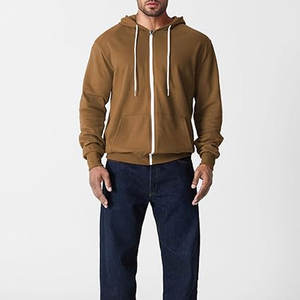 เสื้อฮู้ดมีซิปสำหรับผู้ชายผ้าคอตตอน100% มีฮู้ดสำหรับฤดูหนาวเปิดไหล่ตกเสื้อผ้าลำลองสำหรับผู้ชาย - Product Image 1