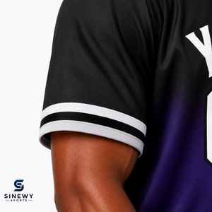 Maillot de baseball pour hommes SINEWY, manches courtes, impression sublimée, évacuation de l'humidité, coupe régulière, 100% polyester, toutes saisons - Product Image 3
