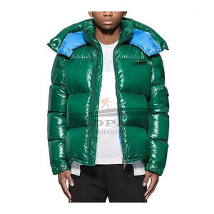 Blouson matelassé avec logo personnalisé pour hommesBlouson d'hiver à col montant blouson bombardier à bulles et fermeture éclair Vêtements d'extérieur rembourrés Style de rue à la mode - Product Image 1