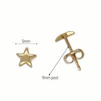 Boucles d'oreilles clous étoile dorées tendance de qualité supérieure espagnole, bijoux raffinés pour femmes et jeunes filles, pour usage quotidien, cadeau de fiançailles et de fête