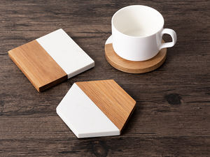 Classic Eco-Friendly Wooden <b>Marble</b> <b>Coasters</b> for Table Decoration Parties Hotel Use-Customizable Dinnerware Set - Product Image 5
