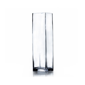 VBV0208 <b>Square</b> Glass Block <b>Vase</b> Handblown PC Crystal Modern Minimalist Classic Design for Home Decoration 2 X 8 - Product Image 1