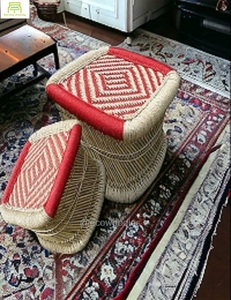 Hiện Đại Handmade Tre Ottoman Phân Hình Vuông Di Động Thấp Mudda Ngồi Phân Ottoman Trẻ Em Phân Xương Inlay Giao Diện Điều Khiển - Product Image 2