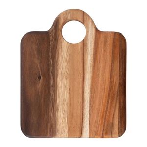 Tabla de cortar de madera de acacia hecha a mano con mango Tabla de cortar de madera natural duradera para cocina, carne, queso, vegetales - Product Image 4