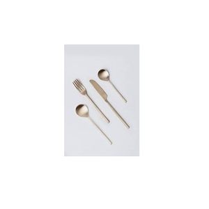 Ensemble de couverts modernes en acier inoxydable avec manche en laiton à motif de brindilles gravé, couverts de haute qualité pour la maison et les réceptions - Product Image 2