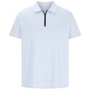 เสื้อโปโลแขนสั้นของผู้ชายเสื้อ1/4แบบสวมหัวแห้งเร็วระบายอากาศได้ดีเสื้อกีฬาวิ่งแบบสวมหัวมีซิป - Product Image 1