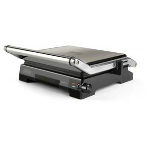Grill électrique Black & Decker BXGR2200E 2200W en acier inoxydable et noir avec une puissance élevée pour des performances optimales - Product Image 1