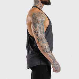 Débardeur de sport sans manches en coton respirant avec logo personnalisé en gros pour hommes, vêtements de sport pour la salle de sport - Product Image 3