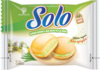 SOLO Délicieux Gâteau à la Crème de Pandan à Texture Moelleuse, Prêt à Consommer, Sachet 216g, Ingrédients Frais et Nutritifs, Crème Parfumée, 12